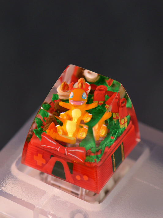 Charmander Christmas Edition Handmade Keycap